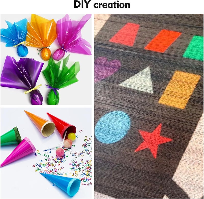 CdbC Colored Cellophane Sheets Colored Cellophane Transparent Gift Packaging 120, for DIY Arts and Crafts Gift Treatment Candy Packaging - Image 4
